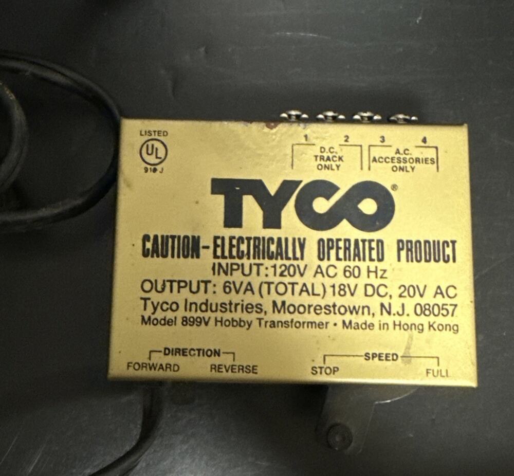 Tyco HO Electric Power Pack Train Transformer Model 899V R20405 Tested Vintage